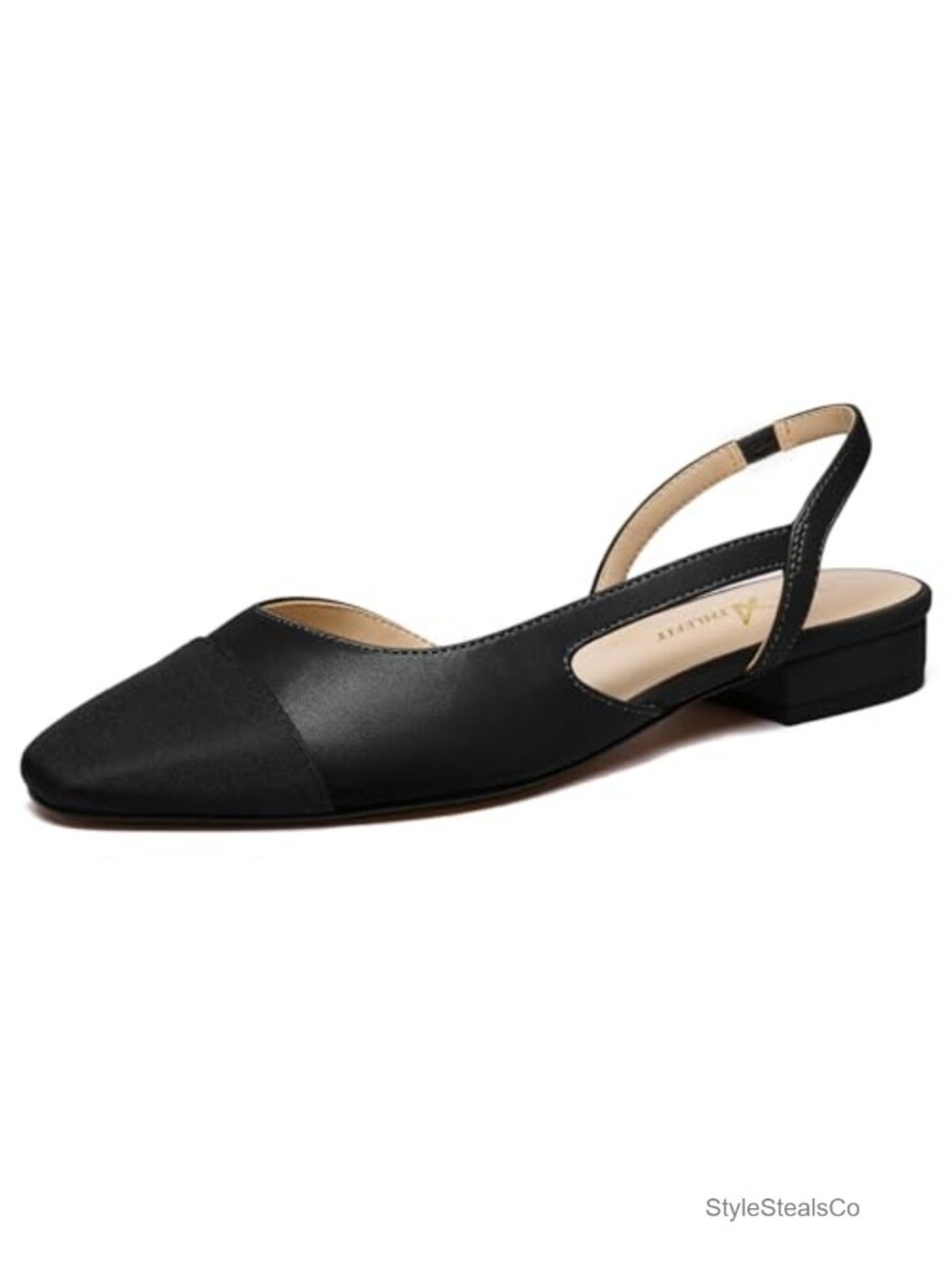 Slingback Flats Square Toe Ballet Low Heel Dress Shoes
